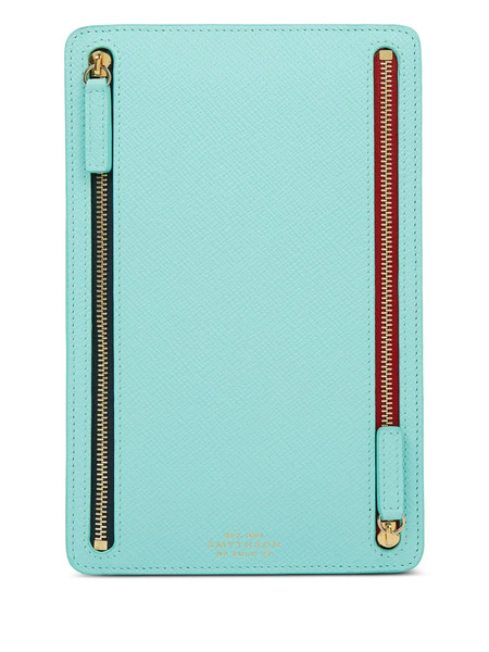  Smythson Leather Pouch - Blue 