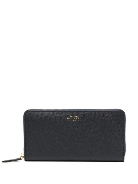  Smythson Leather Zip-up Wallet - Blue 