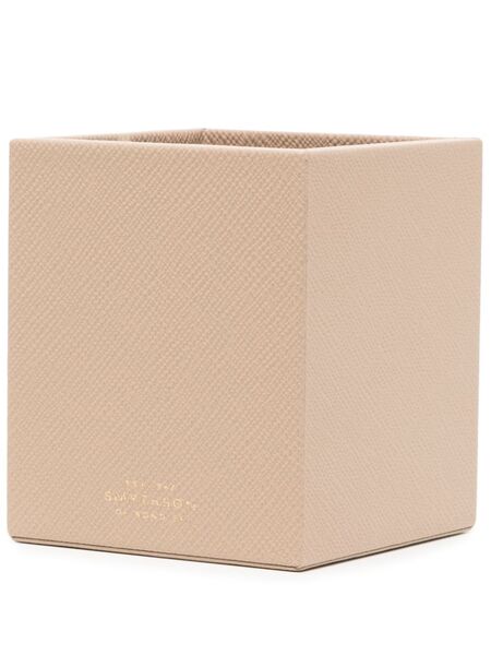  Smythson Logo-print Leather Pencil Holder - Brown 