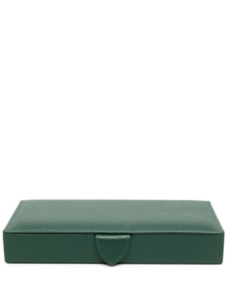  Smythson Panama Leather Cufflink Box - Green 