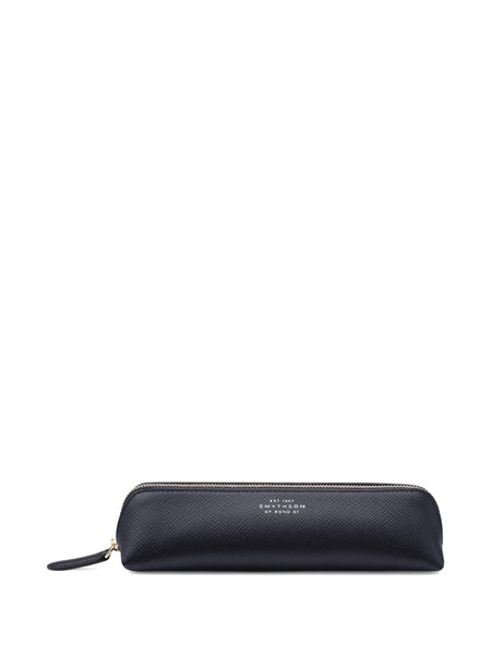  Smythson Panama Zip Pencil Case - Blue 