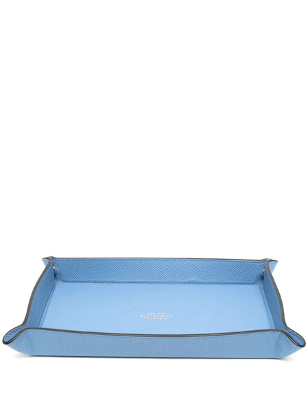  Smythson Rectangular Leather Trinket Tray - Blue 