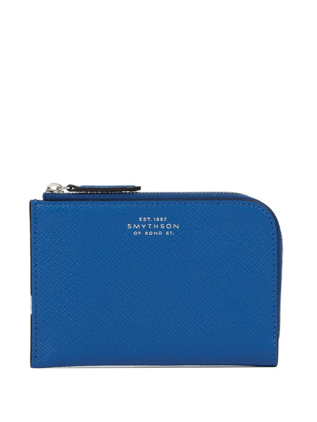  Smythson Small Panama Leather Wallet - Blue 