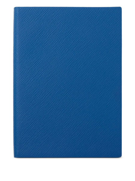  Smythson Soho Leather Notebook (19.6cm X 14cm) - Blue 