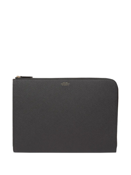  Smythson Zip Laptop Case - Black 