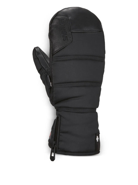  Snowlife Leather-panel Padded Mittens - Black 