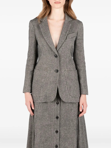  Société Anonyme Herringbone-pattern Jacket - Grey 