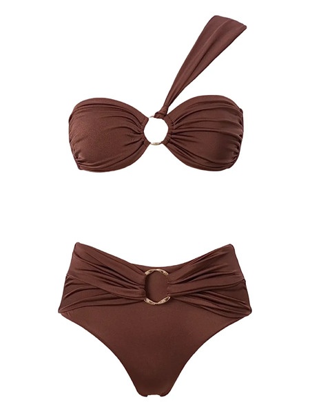  Sofia Erhan Hera Ring-detail Bikini - Brown 
