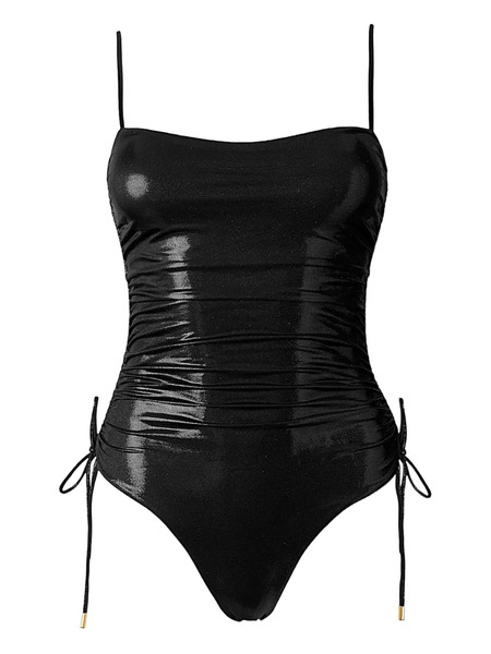  Sofia Erhan Metallic-effect Side-tie Swimsuit - Black 