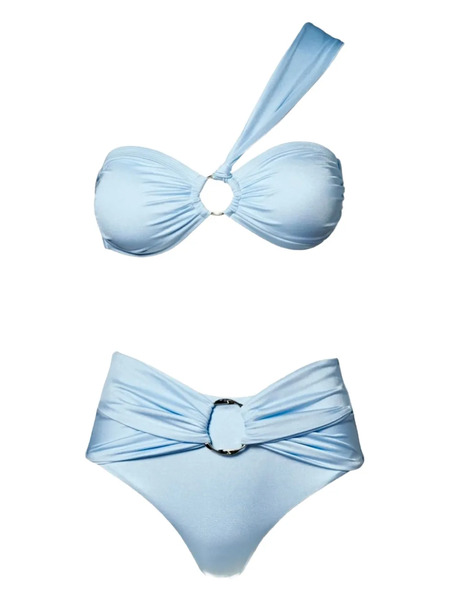  Sofia Erhan Ring-detail One-shoulder Bikini - Blue 