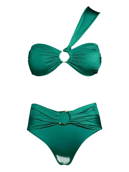  Sofia Erhan Ring-detail One-shoulder Bikini - Green 