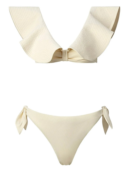  Sofia Erhan Ruffled-trim Bikini - Neutrals 