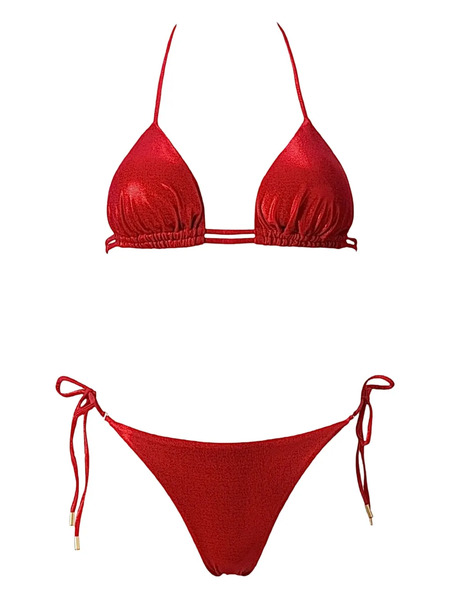  Sofia Erhan Shimmer Triangle Bikini - Red 