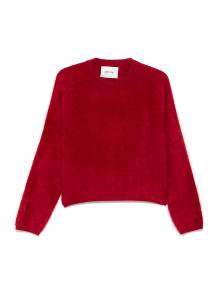  Soft Goat Brushed Crew-neck Sweater - Red 