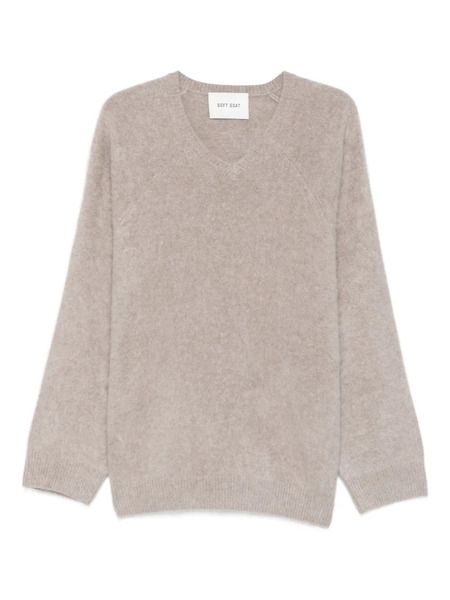  Soft Goat Brushed V-neck Sweater - Neutrals 