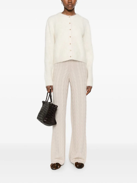  Soft Goat Cable Knit Pant Wide Leg - Neutrals 