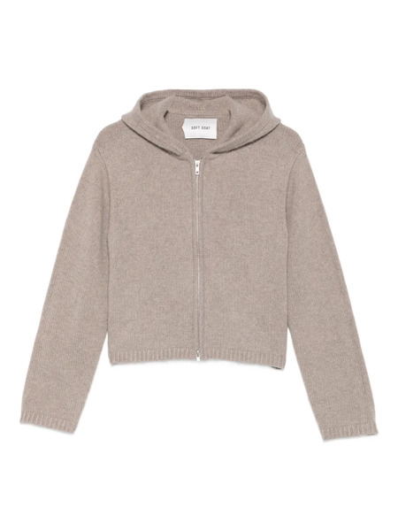  Soft Goat Chunky Zip Cardigan - Grey 