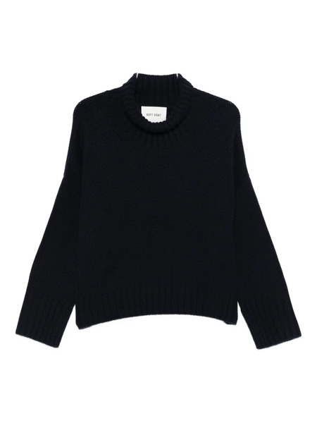  Soft Goat High-neck Sweater - Blue 