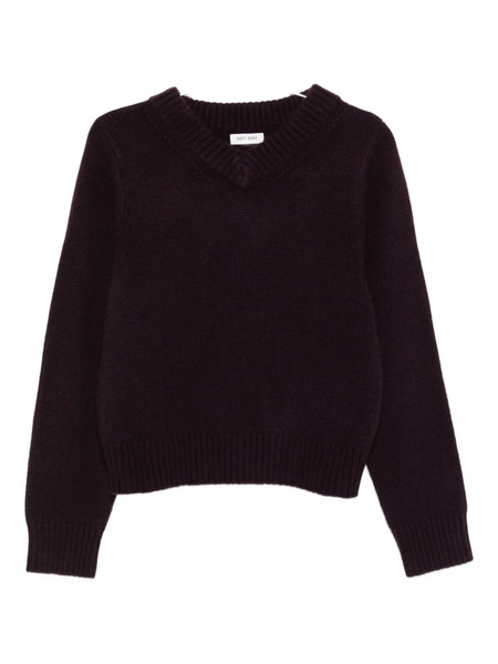 Soft Goat Knit Chunky V Neck - Red 