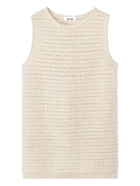  Soft Goat Sleeveless Mini Dress - Neutrals 
