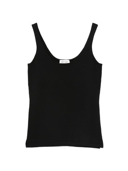  Soft Goat Sleeveless Top - Black 