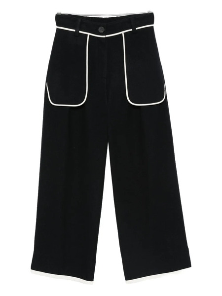  Soh Contrasting-trim Trousers - Blue 