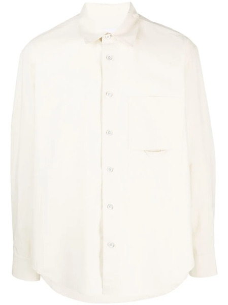  Solid Homme Logo-embroidered Cotton Shirt - Neutrals 