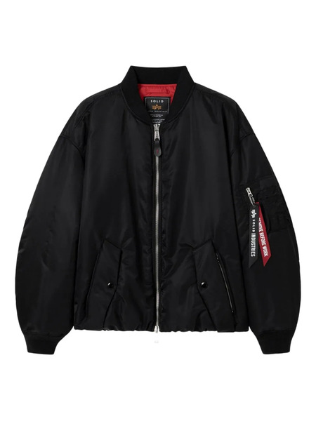  Solid Homme X Alpha Industries Ma-1 Zip-up Bomber Jacket - Black 