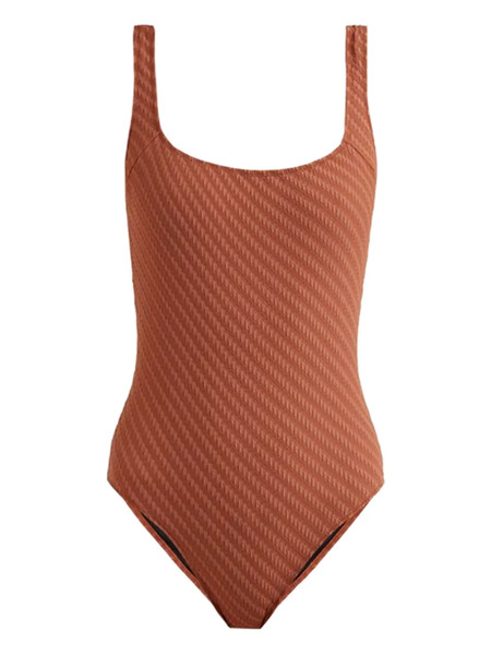  Solid & Striped The Daisy Textured Swimsuit - Brown 