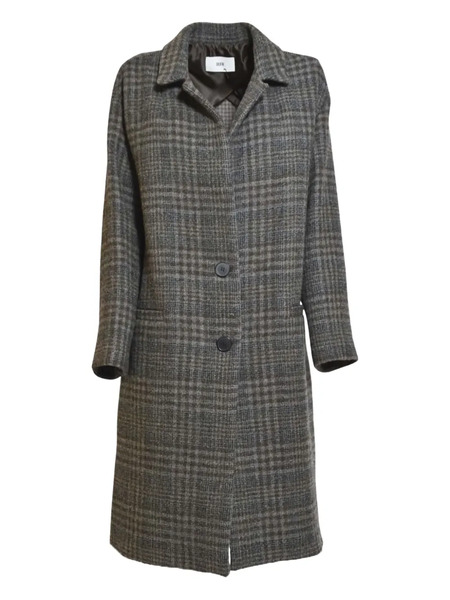  Solotre Check-pattern Coat - Grey 