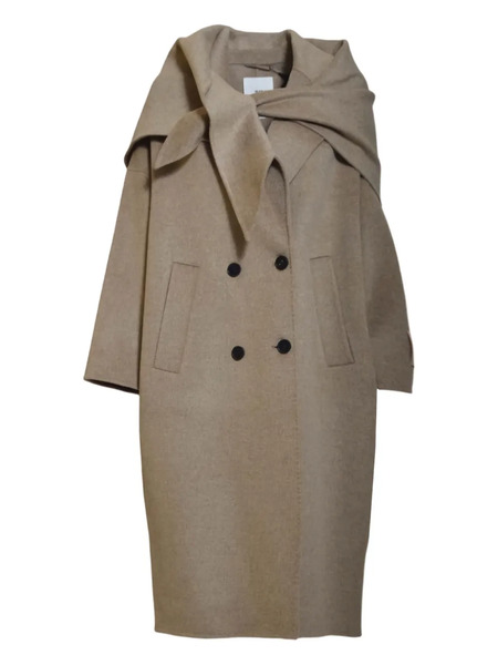  Solotre Double-breasted Shawl-collar Coat - Brown 