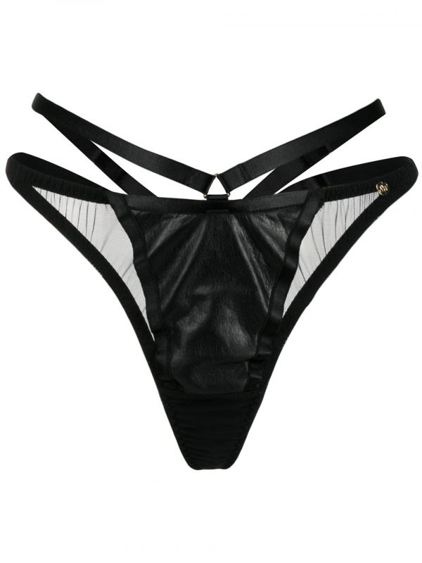  Something Wicked Mia Semi-sheer Thong - Black 