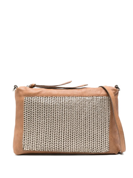  Sommet Leather Woven-panel Shoulder Bag - Neutrals 