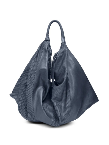  Sommet Snakeskin-embossed Shoulder Bag - Blue 