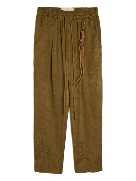  Song For The Mute Floral-patterned Drawstring Trousers - Brown 