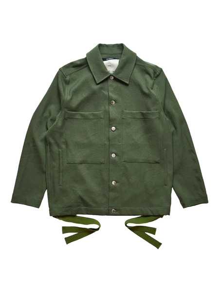  Song For The Mute Patch-pocket Tie-fastening Jacket - Green 