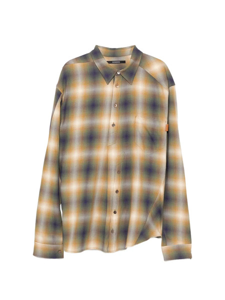  Songzio Asymmetric Check Shirt - Orange 