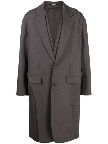  Songzio Wool Asymmetric Mid-length Coat - Grey 