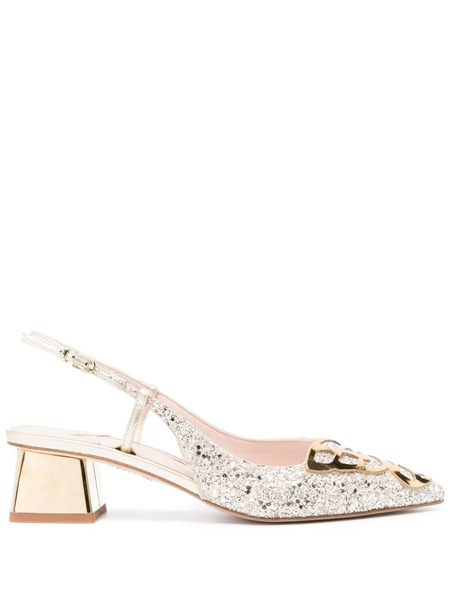  Sophia Webster Butterfly 50mm Slingback Pumps - Gold 
