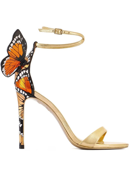  Sophia Webster Chiara Butterfly Heel Sandals - Gold 