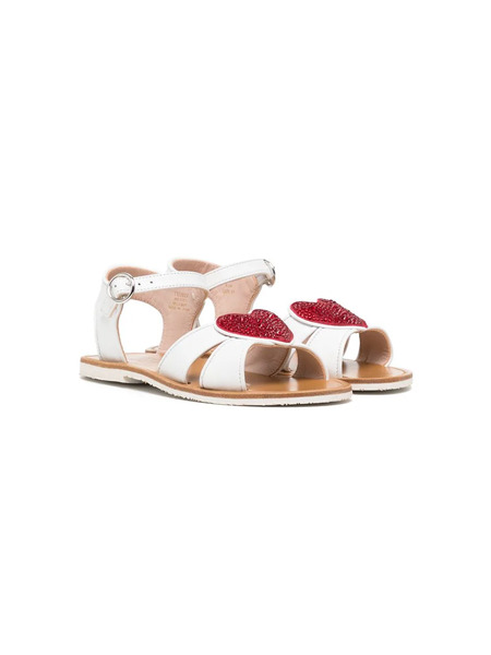  Sophia Webster Mini Heart-patch Cut-out Sandals - White 