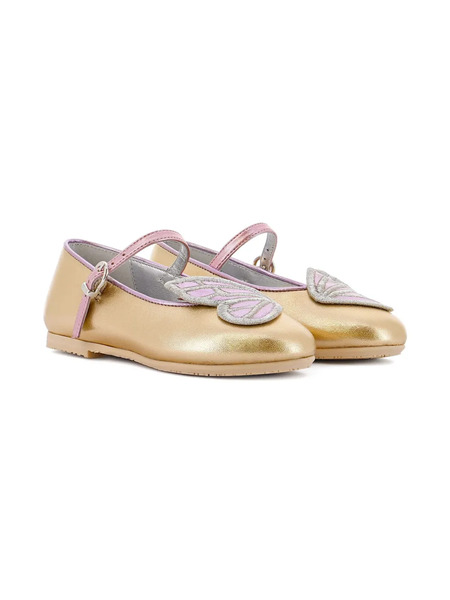  Sophia Webster Mini Leather Ballet Flats - Gold 