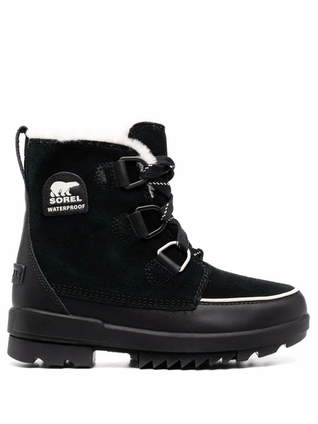  Sorel Faux-fur Trim Suede Boots - Black 