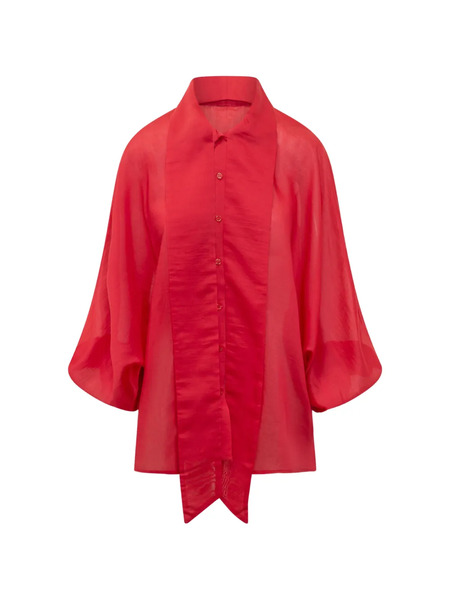  Sosue Bow Button Fastening Blouse - Red 
