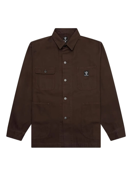  South2 West8 Button-flap Pocket Shirt Jacket - Brown 
