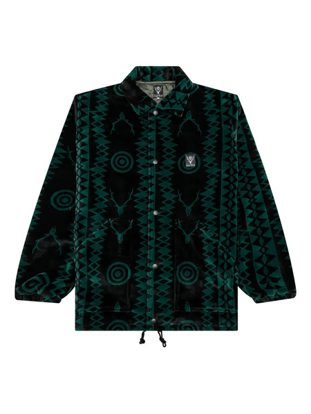  South2 West8 Deer-pattern Coach Shirt Jacket - Black 