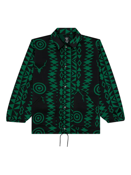  South2 West8 Geometric-pattern Coach Jacket - Black 