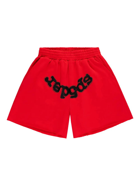  Sp5der Og Studded Shorts - Red 