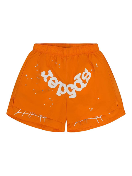  Sp5der Og Web Double Layer Swim Shorts - Orange 