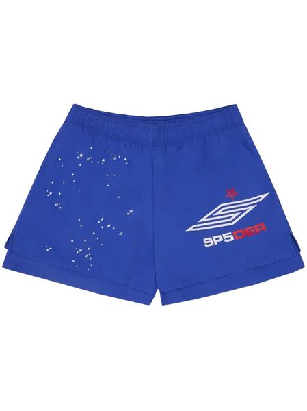  Sp5der Pro Track Shorts - Blue 